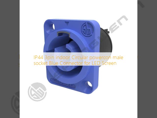 IP44 3pin indoor  Circular powercon male socket Blue Connector for LED Screen