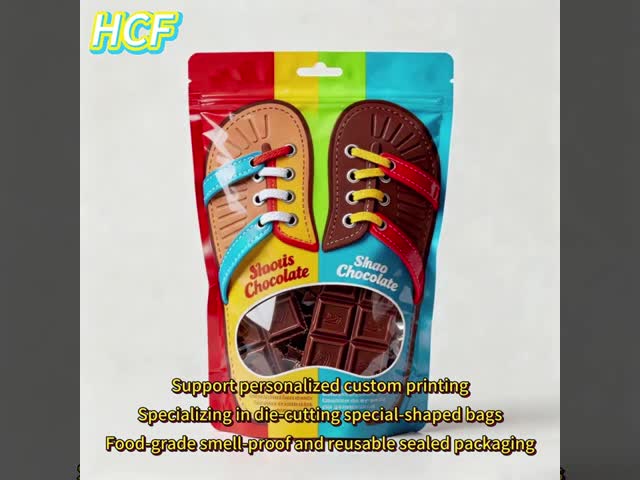 Food Grade Material Industrial Food Resealable Zipper Smell Proof Custom Die Cut Plastic Bag Ice Cream Gelato Shape Packaging with Hang Hole