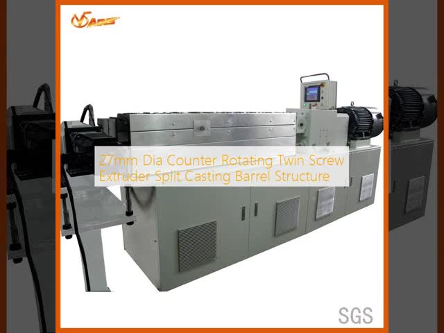 27mm Dia Counter Rotating Twin Screw Extruder Split Casting Barrel Structure