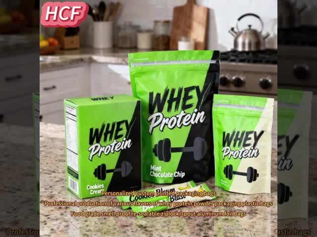 Zipper Top Sealing Customized Color Foodgrade Safe Material Packaging Plasticbag for Precise Whey Protein Powder Protection