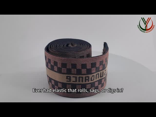 Custom 35mm Recycled Jacquard Elastic Band Double Sided For Garments