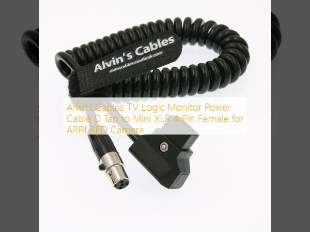 Alvin's Cables TV Logic Monitor Power Cable D Tap to Mini XLR 4 Pin Female for ARRI RED Camera