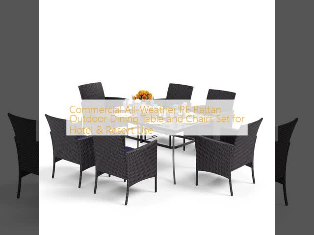Commercial All-Weather Outdoor Dining Set with Powder-Coated Aluminum Frame and Handwoven PE Rattan for Hotel & Resort Use
