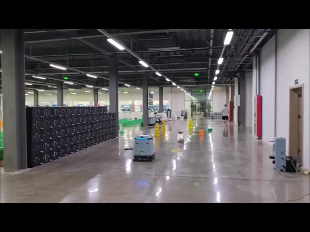 All-in-one commercial robot vacuum and scrubber that cleans and disinfects floors automatically