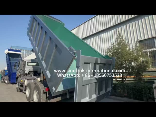 SINOTRUK HOHAN New Howo Tipper Dump Truck  Middle Lifting  6 × 4 RHD  Cargo Box  19-20CBM Customer-customized color Diamond Silver 400HP