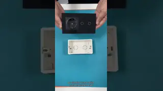 Tempered Glass Panel Touch Switch and French Socket Combination with 146*86*35mm Size for Round Installation Box