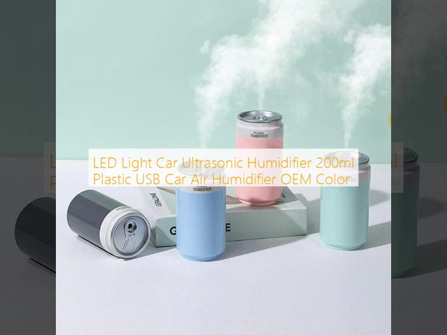 LED Light Car Ultrasonic Humidifier 200ml Plastic USB Car Air Humidifier OEM Color