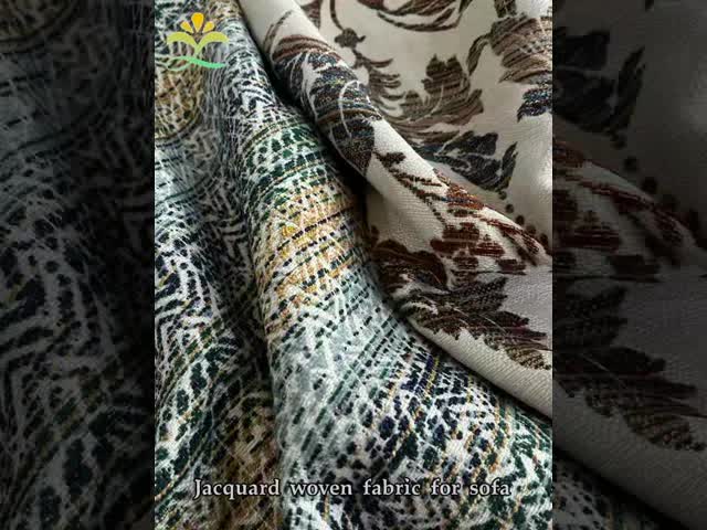 100%Polyester 430GSM Heavy Weight Jacquard Woven Sofa Fabric For Home Decoration