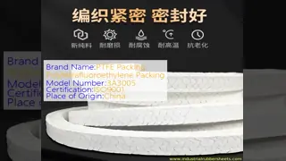 Good resilience PTFE Packing combining abrasion resistant durability and good sealing for sealing in industrial equipment