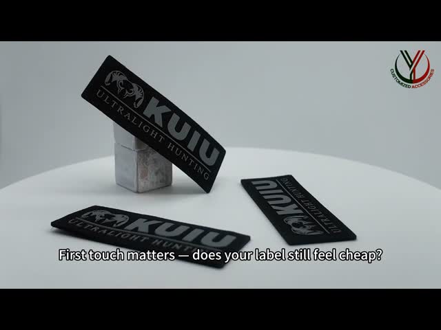 Custom 3M Reflective Embossed Raised Logo Heat Transfer Labels For Apparel