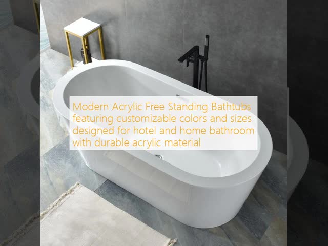 Modern Customizable Colors Durable Acrylic Free Standing Bathtub for Hotel and Home Bathroom