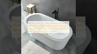 Modern Customizable Colors Durable Acrylic Free Standing Bathtub for Hotel and Home Bathroom