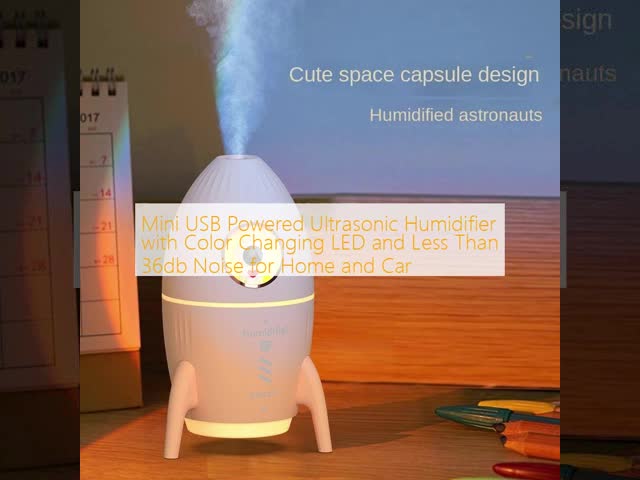 Mini Rocket Design USB Ultrasonic Aromatherapy Air Humidifier Heavy Fog For Home And Car