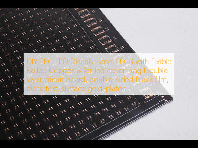 Double Layer FPC Flexible Printed Circuit Board with Double-Sided Black Film and Surface Gold-Plated for LED Flexible Display Screen