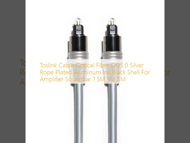 Toslink Cable Optical Fiber  OD5.0 Silver Rope Plated Aluminum Ink Black Shell For Amplifier Soundbar 1.5M 3M 5M