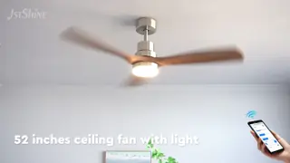 52 Inch Low Noise Anti Corrosion Color Changing Ceiling Fan with LED Light and Remote Control