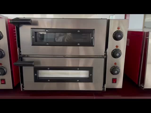 Stainless Steel 2.4KW Electric Pizza Oven Indoor Commercial 220V-240V With Glass Door