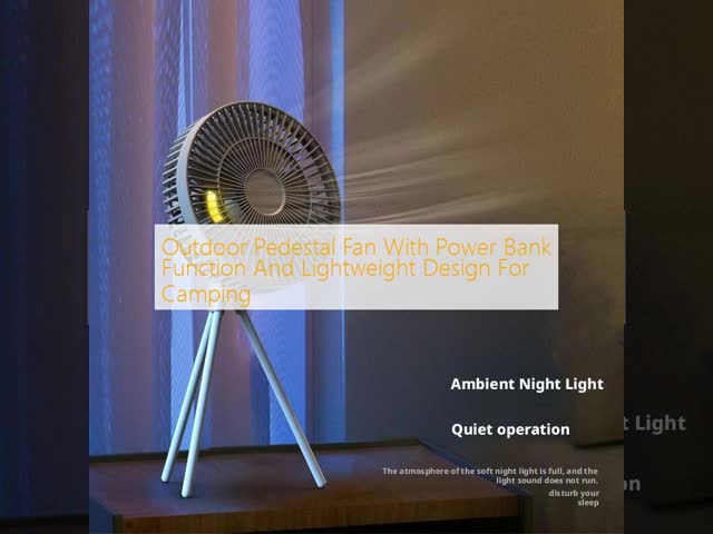 Outdoor Rechargeable Camping Fan Desk Ceiling Fan 2 In 1 Cooling And Power Bank