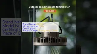 Outdoor Rechargeable Camping Fan Desk Ceiling Fan 2 In 1 Cooling And Power Bank