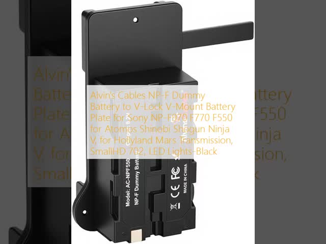 Alvin's Cables NP-F Dummy Battery to V-Lock V-Mount Battery Plate for Sony NP-F970 F770 F550 for Atomos Shinobi Shogun Ninja V, for Hollyland Mars Transmission, SmallHD 702, LED Lights-Black