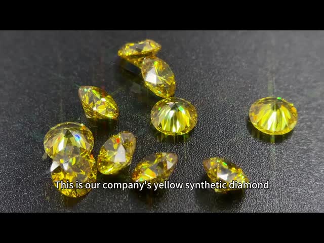 Vvs Vs Fancy Vivid Yellow Synthetic Lab Grown Gemstones Hpht CVD Loose Diamond