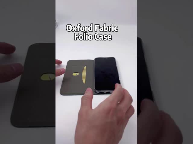 Oxford Fabric Flip Wallet Phone Case Wear Resistant OEM with Built In Kickstand