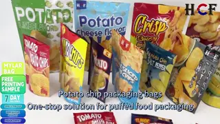 Food Snacks Packaging Custom Standing Pouch Potato Chips Resealable Bag Clear Window Logo Plastic Food Bag Industrial Food