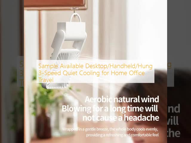 Desktop Handheld Hung Fan 3 Speed Quiet Cooling Sample Available For Home Office Travel