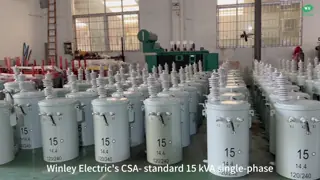 15kva Pole Mounted Transformer 13.8kv To 120v Oil Immersed Power Transformer CSA C2.2-06 Standard cUL Certified