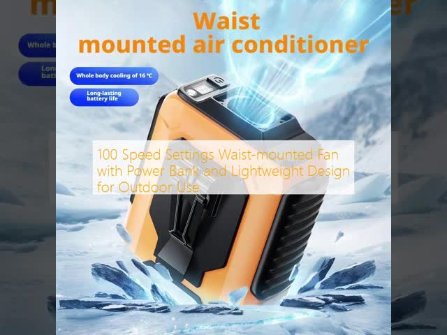 Outdoor 100 Speed Waist Mounted Fan Hands Free Portable Fan For Construction Sites