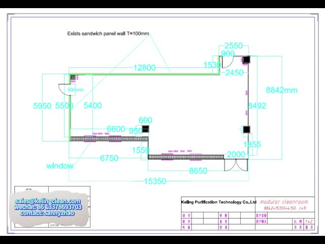 Quick Assembly And Disassembly Modular Cleanroom with 99.99%@0.3um HEPA Filtration and 300LUX Purification Light