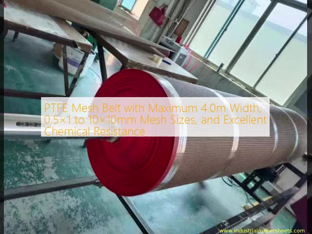 PTFE Mesh Belt with Maximum 4.0m Width, 0.5×1 to 10×10mm Mesh Sizes, and Excellent Chemical Resistance