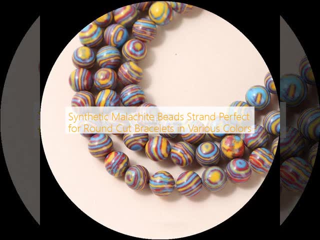 Synthetic Malachite Beads Strand Perfect for Round Cut Bracelets in Various Colors