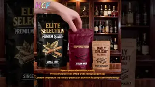 Food Industrial Custom 3piece Portable Cigar Tobacco Packaging Plastic Bag Temperature Controlled Moisture Proof Packaging Mylar Bag