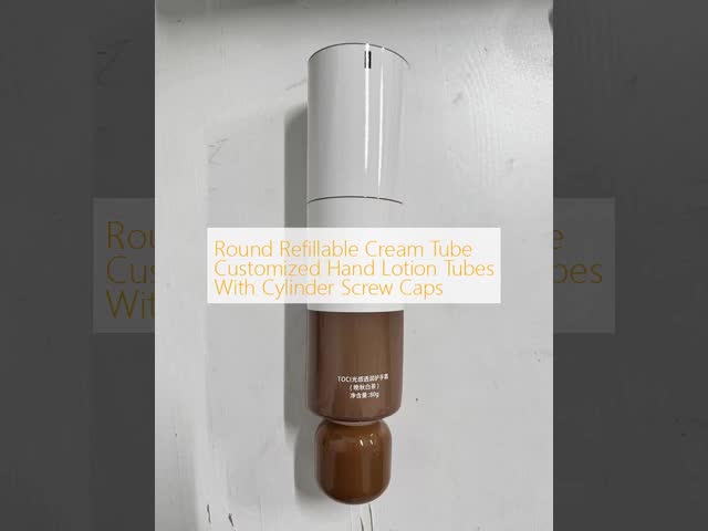 Round Refillable Cream Tube Customized Hand Lotion Tubes With Cylinder Screw Caps