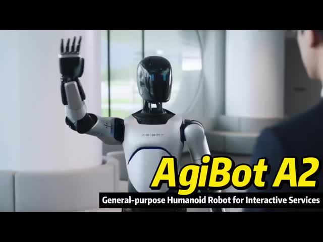 Agibot A2 Humanoid Robot with 40 DOF Autonomous Navigation and Voice Interaction for Commercial Service