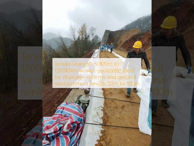 100-100kn Tensile Strength  woven geotextile ideal for drainage systems and ground reinforcement length 50m to 100m
