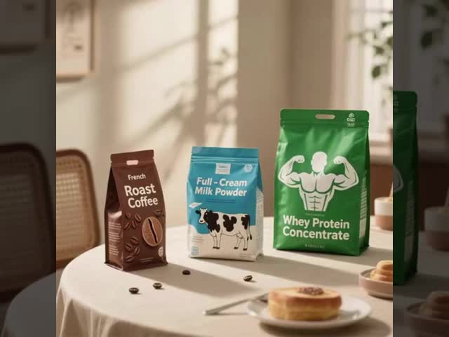 Food Industrial Custom Order PE Laminated Plastic Snack Bag Standpouch Packaging Hanginghole Flavor Dried Fruit Oat Powder