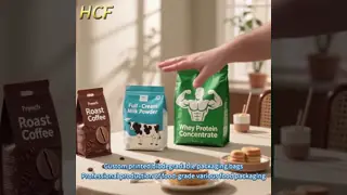 Food Industrial Custom Order PE Laminated Plastic Snack Bag Standpouch Packaging Hanginghole Flavor Dried Fruit Oat Powder