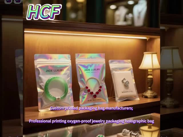 Custom Order Neon Holographic Earrings Packaging Window Custom Logo Embossed Jewelry Packaging AL Laminated Plastic Bag