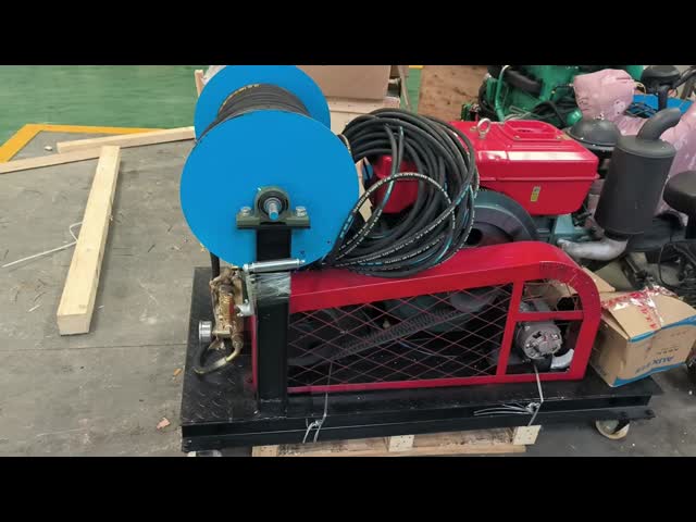 28HP Diesel Engine Jet Sewer Cleaning Machine with 50m High Pressure Hose for 50-500mm Pipe Diameter