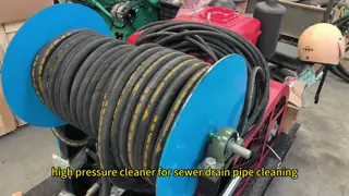 28HP Diesel Engine Jet Sewer Cleaning Machine with 50m High Pressure Hose for 50-500mm Pipe Diameter