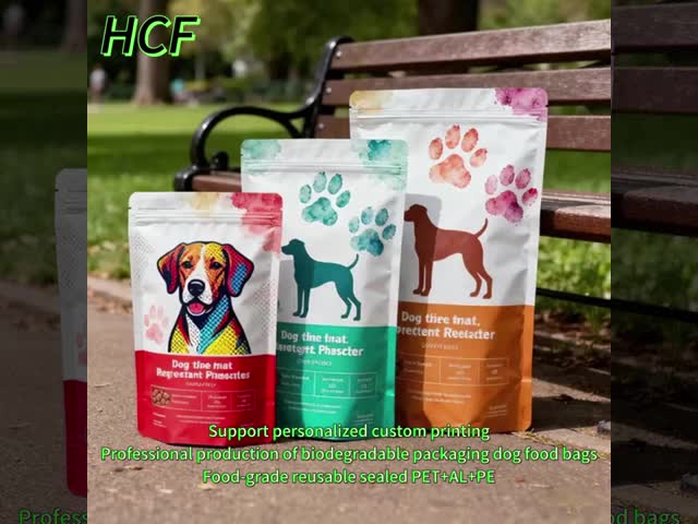 Custom Order Resealable Smell Proof Flat Bottom Plastic Pouches Zipper Lock Aluminum Foil Packaging for Cats Dog Petfood