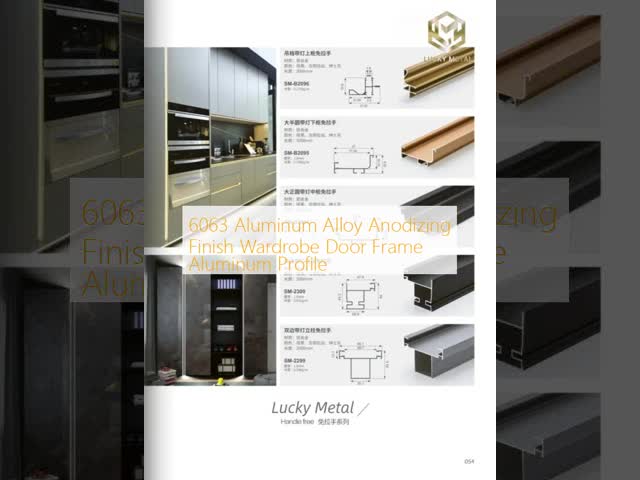 6063 Aluminum Alloy Powder Coated Customized Color Wardrobe Door Frame Aluminum Profile