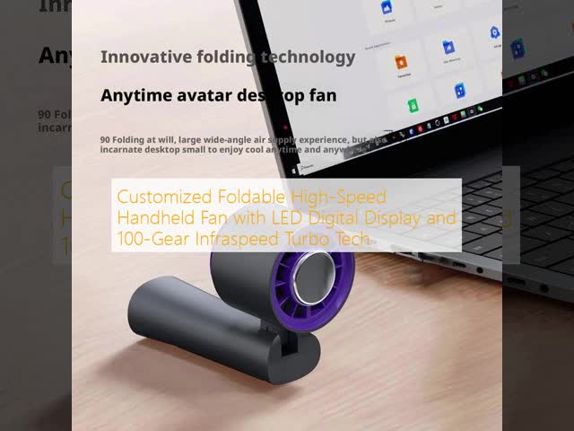Customized Logo Foldable High Speed Handheld Fan With 100 Gear Infraspeed Turbo Tech
