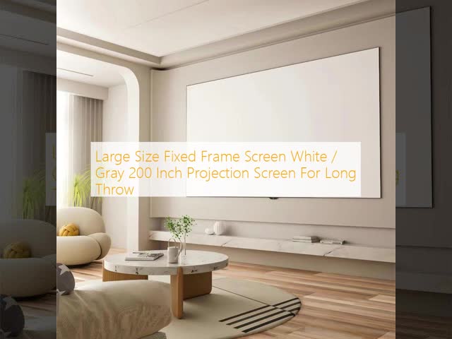 Large Size Fixed Frame Screen White / Gray 200 Inch Projection Screen For Long Throw