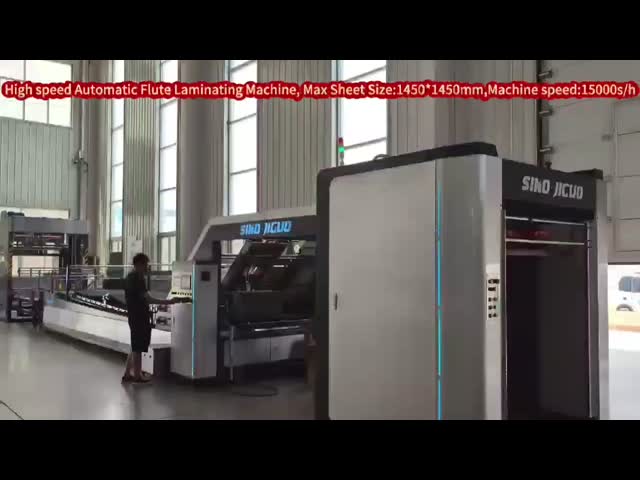 JIGUO FMZ-1450 High Speed Automatic Flute Laminating Machine,Max. Sheet Size：1450*1450mm，Surface paper thickness：150-600g/m²