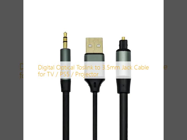 Digital Optical Toslink to 3.5mm Jack Cable for TV / PS5 / Projector