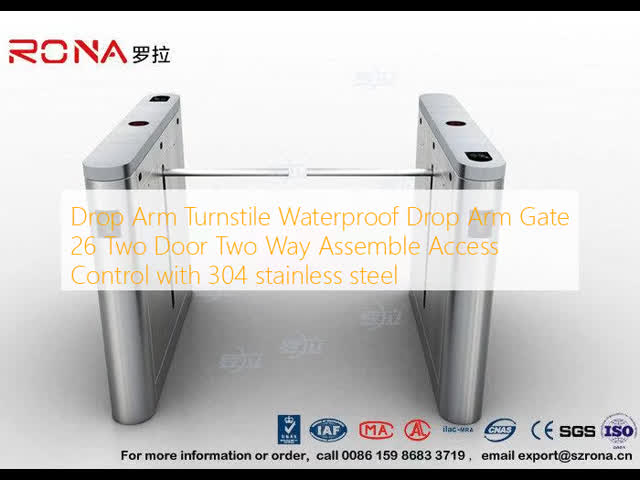 Drop Arm Turnstile Waterproof Drop Arm Gate 26 Two Door Two Way Assemble Access Control with 304 stainless steel