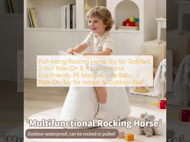 Pull-Along Rocking Horse Toy for Toddlers, 2-in-1 Ride-On & Rocking Horse, Eco-Friendly PE Material, Safe Baby Ride-On Toy for Indoor & Outdoor Play